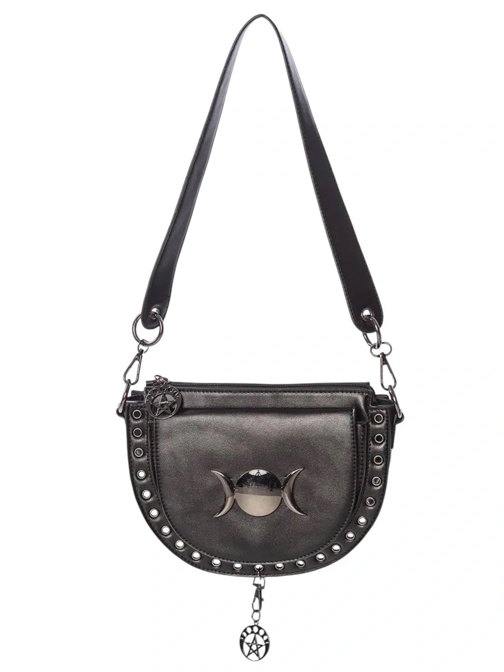 NWT Banned Alternative Vidiona Triple Moon Shoulder Crossbody PU Leather Bag - Picture 3 of 16